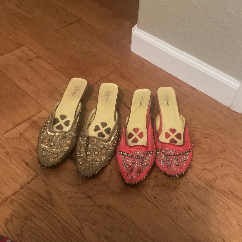 Embellished Women's Slip-On kitten heels mules